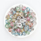 Transparent Glitter Acrylic Spacer Beads 14mm 50pcs - Random Color