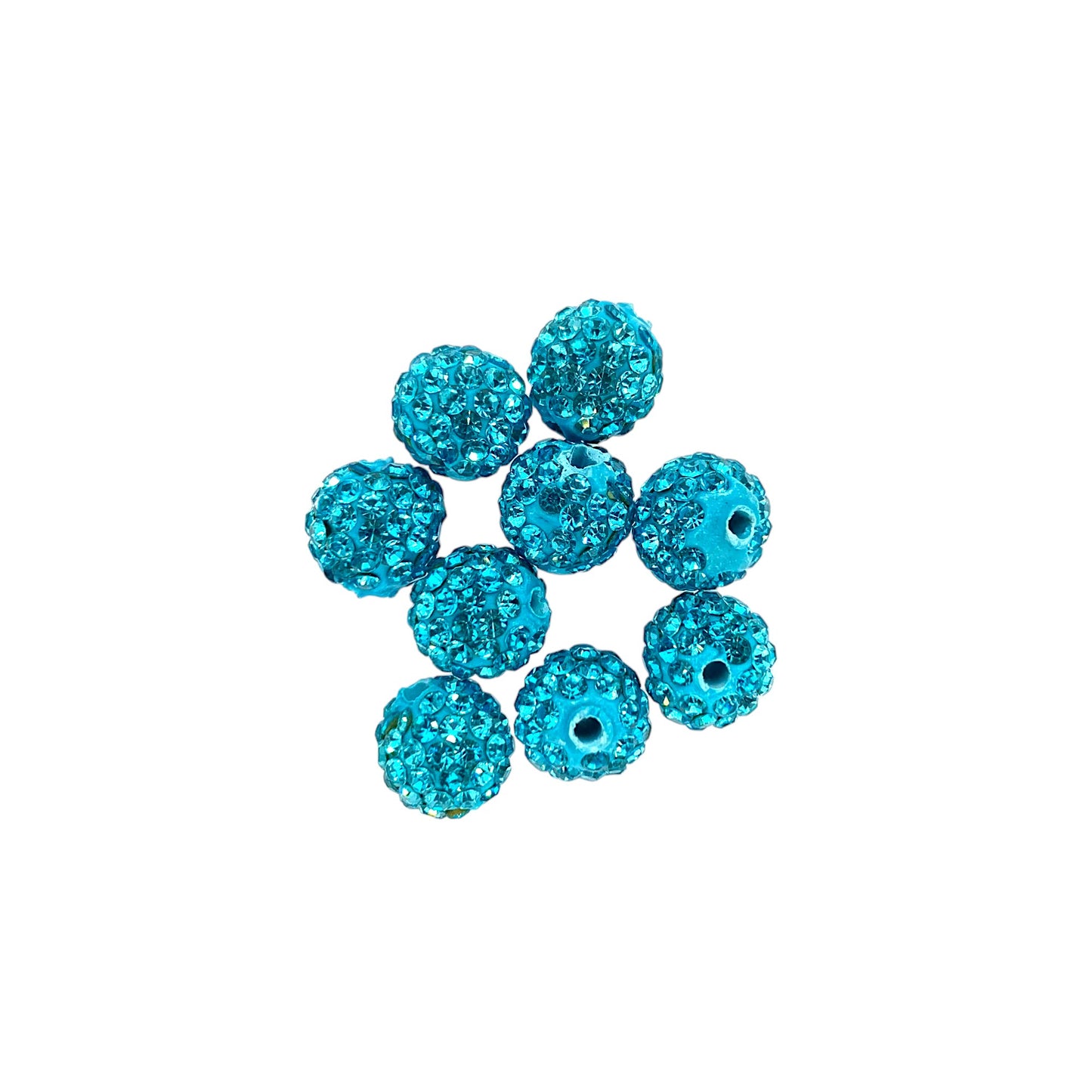Clay Round Rhinestone Beads 8mm Multicolor Sparkle 50pcs