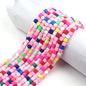 Cube Clay Beads 6mm Solid Color Polymer Matte Finish 10strands 28