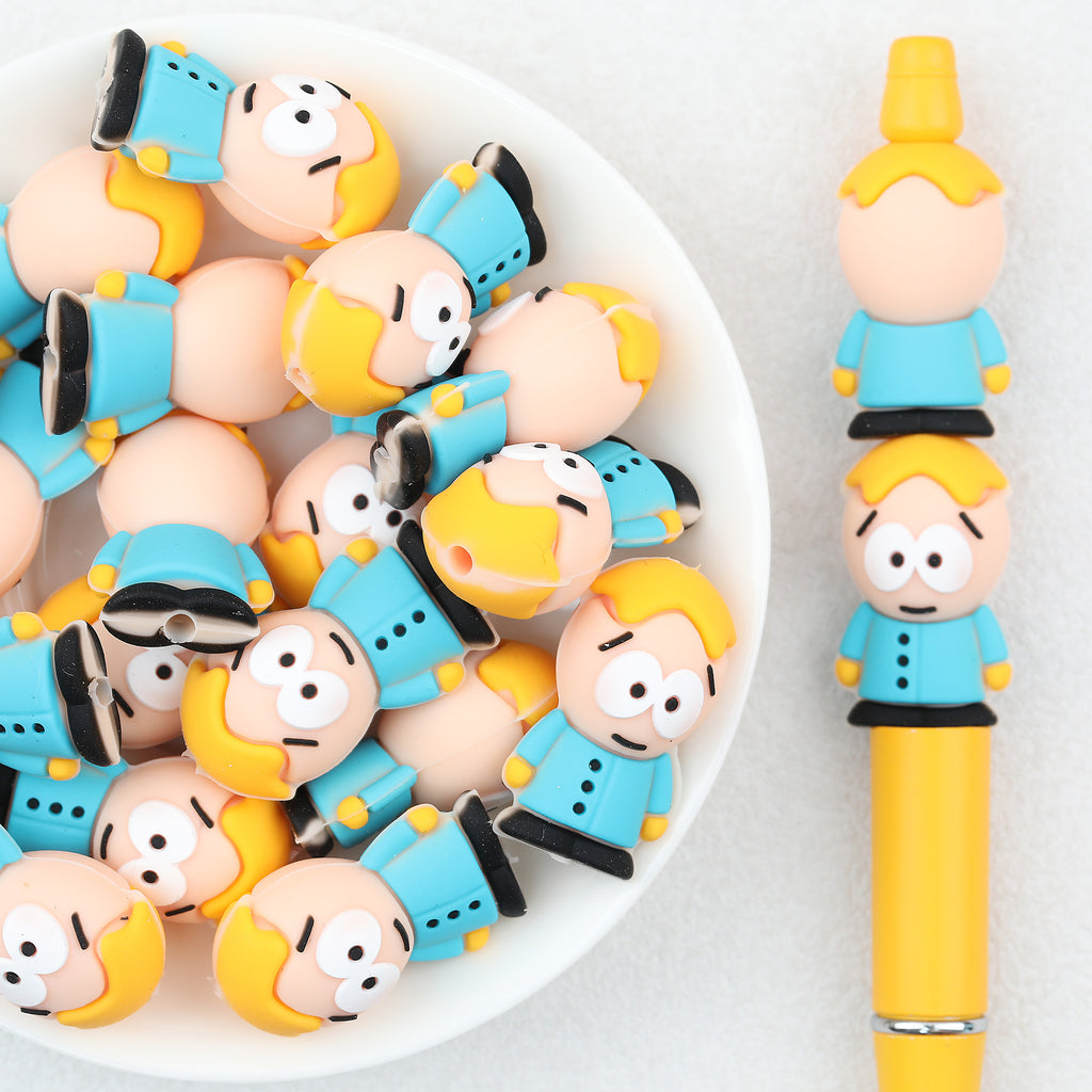 3D South Park Cartoon Character Silicone Focal Beads 20Pcs 