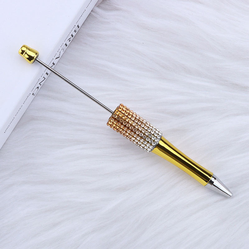 Beadable Pen with Rhinestone Grip and Decorative Cap Multiple Colors 13