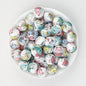 15mm Printed Cartoon Pattern Silicone Round Beads 50pcs 4