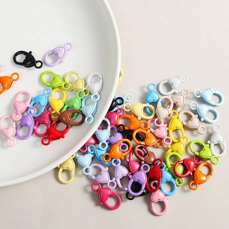 Zinc Alloy Heart Buckle Keychain Clasps 26mm Colorful 20pcs 4