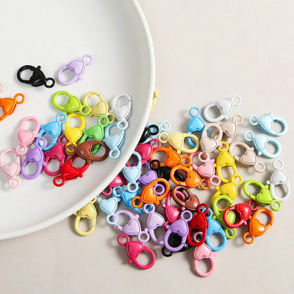 Zinc Alloy Heart Buckle Keychain Clasps 26mm Colorful 20pcs 4