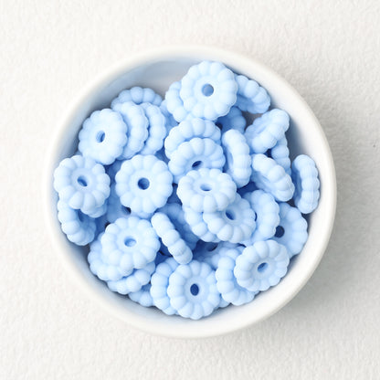 50pcs 12mm 15mm Disc Silicone Beads Solid Colors Smooth Matte