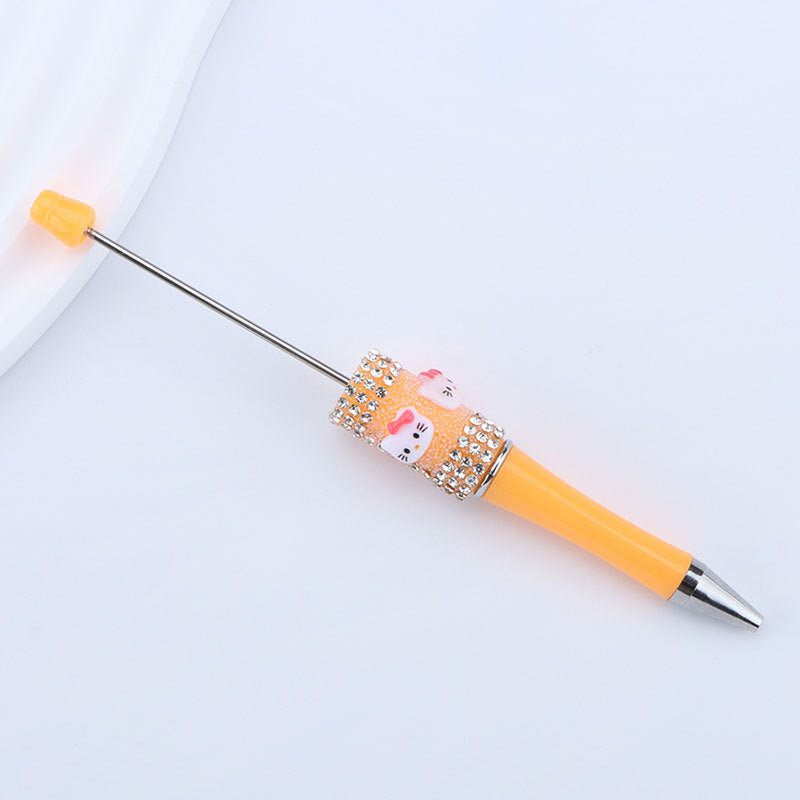 Beadable Pen with Kitty and Rhinestone  9