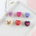 Valentine Heart Acrylic Beads Double-sided Embossed 18x16mm 10pcs 3