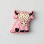 Highland Cow Silicone Focal Beads Colorful 20pcs 14