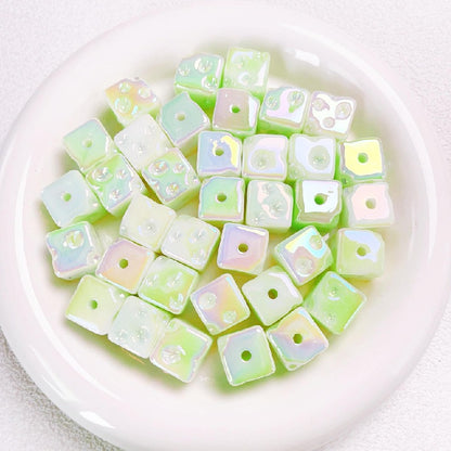 Light In The Dark Square Acrylic Beads 14.5mm Cheese Cube 10pcs 9