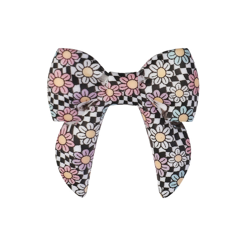 10pcs 3D Bow Printed Silicone Focal Beads