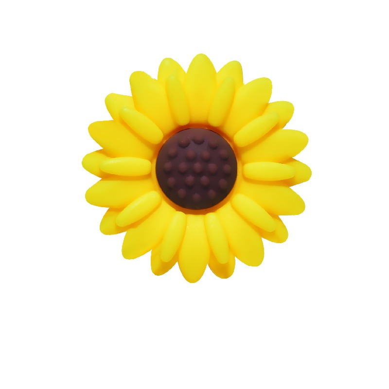 Silicone Focal Beads Daisy Sunflower Round Layout 20pcs 11