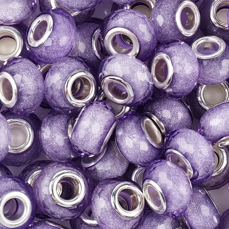 Faceted Glitter Resin Spacer Beads 14mm Mixed Colors 50pcs 6