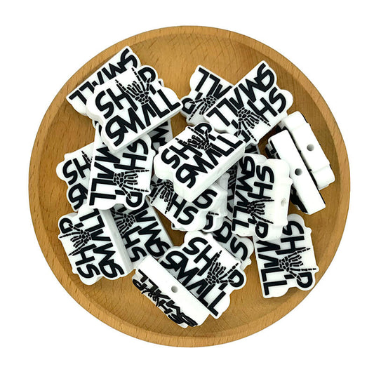 Silicone Focal Beads Skeleton Hand Rock On with Shop Small Text 2