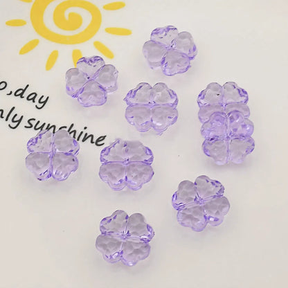 Transparent Faceted Clover Acrylic Beads 12.9mm Colorful 30pcs 7
