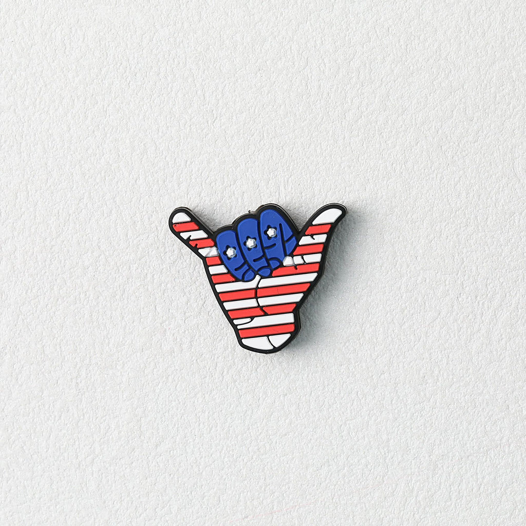 US Independence Day Hand Gesture Silicone Focal Beads 20pcs