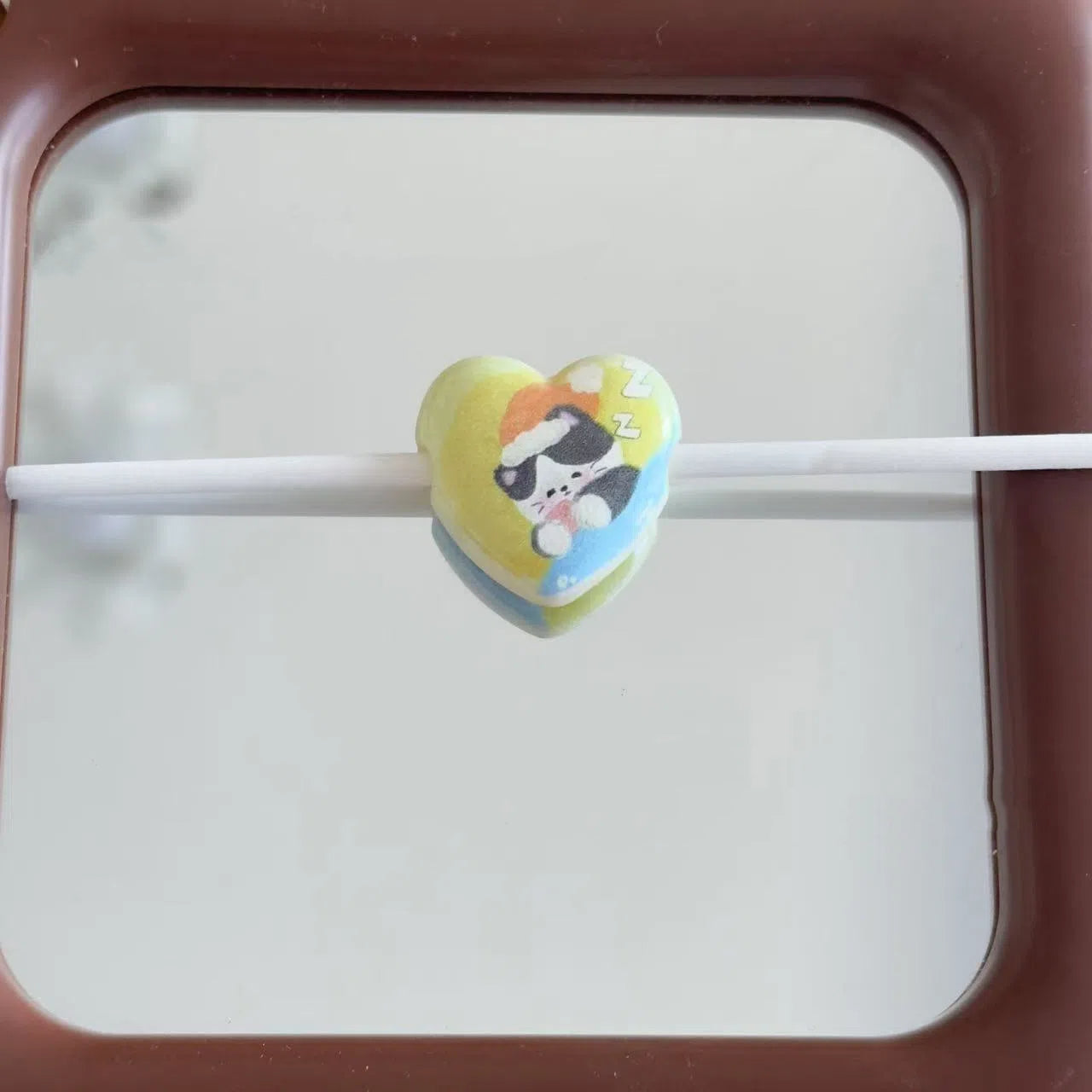 Cartoon Zoo Series Heart Acrylic Beads 25mm Pastel Colors 10pcs 9