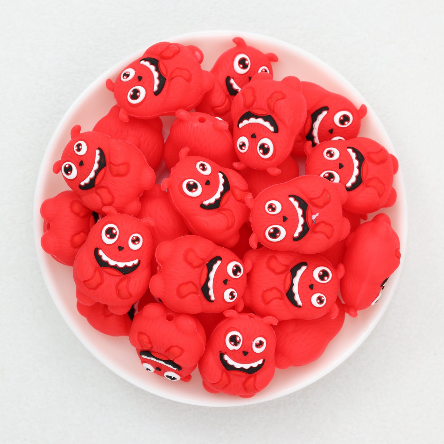 Red 3D Monster Silicone Focal Beads 20pcs 2