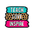 Silicone Focal Beads Teach Love Inspire Stacked Text Bands 20pcs