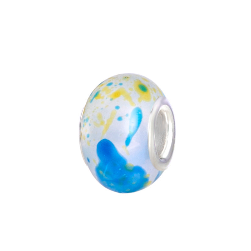 Resin Splash Ink Spacer Beads 14mm Large Hole 50pcs 6