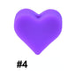 Colorful Pastel Mix Heart 14mm Silicone Beads Solid Color Matte Finish 50pcs 7