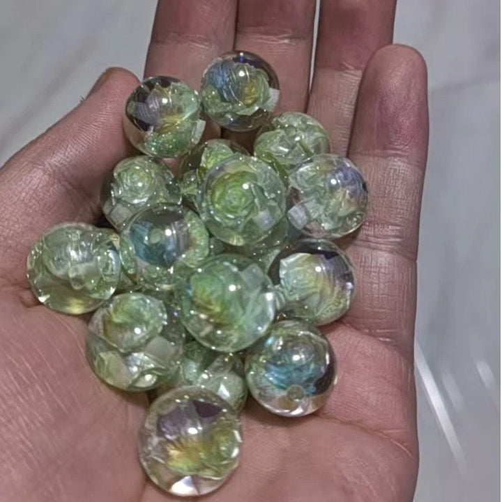 Twilight Rose Resin Beads 16mm Round Mixed Colors 20pcs 19
