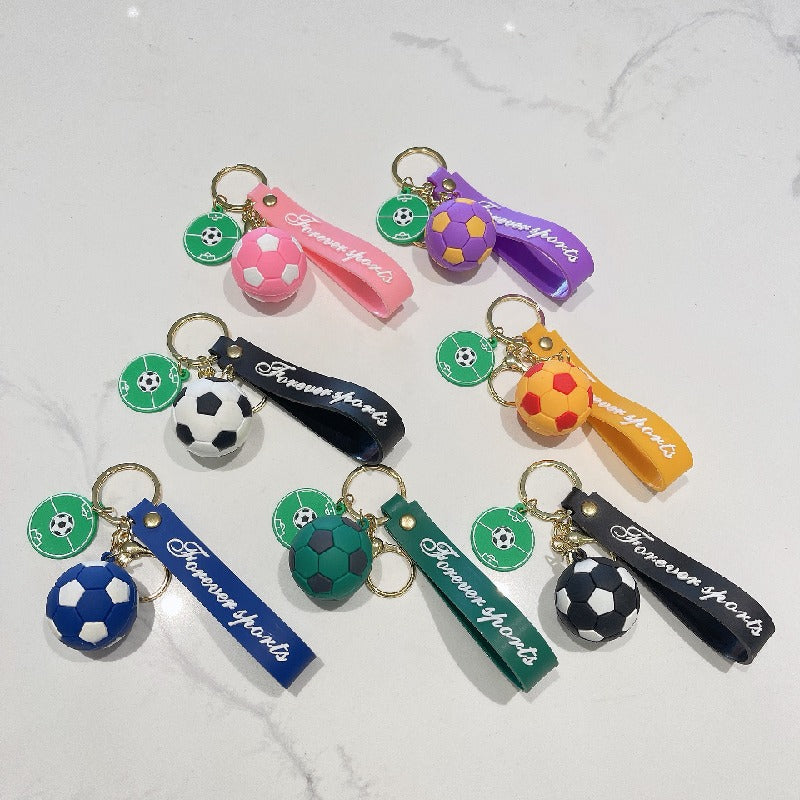 Silicone Sports Ball Keychain Colorful World Cup Soccer Theme