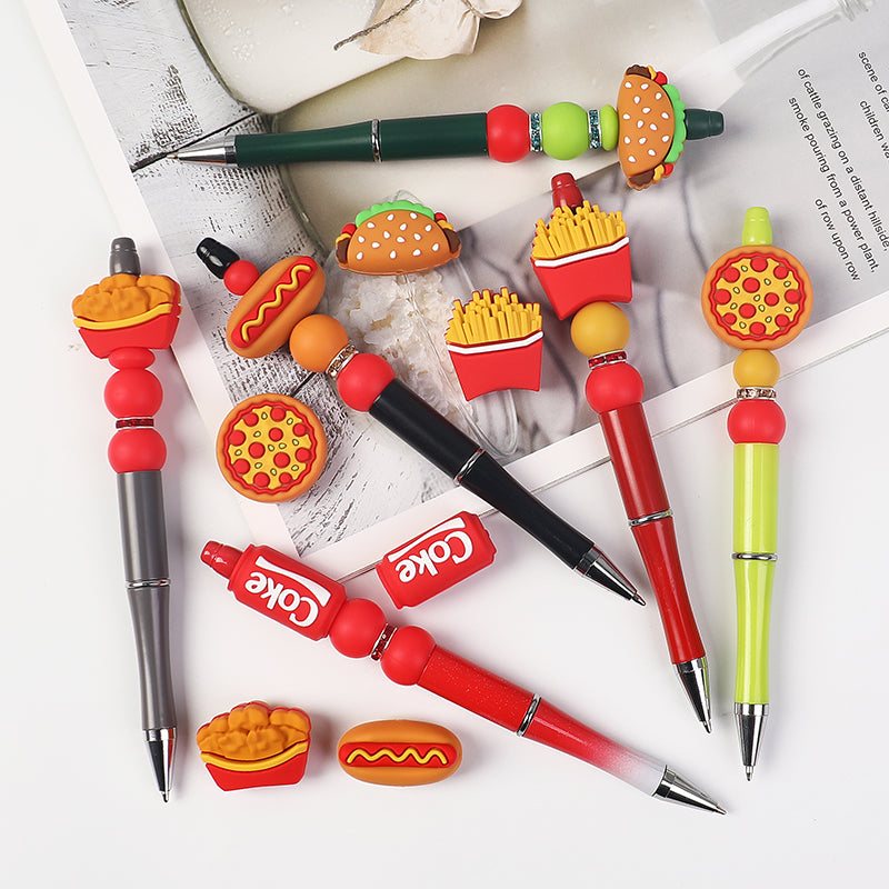 Silicone 3D Focal Beads Fast Food Chicken Nuggets French Fries Taco Pizza 20pcs 9