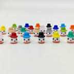 Lampwork Glass Beads Christmas Hat Snowman 15mm Hand Painted 4pcs
