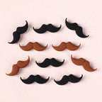 Silicone Focal Beads Beard Handlebar Mustache Textured Curved 20pcs 7