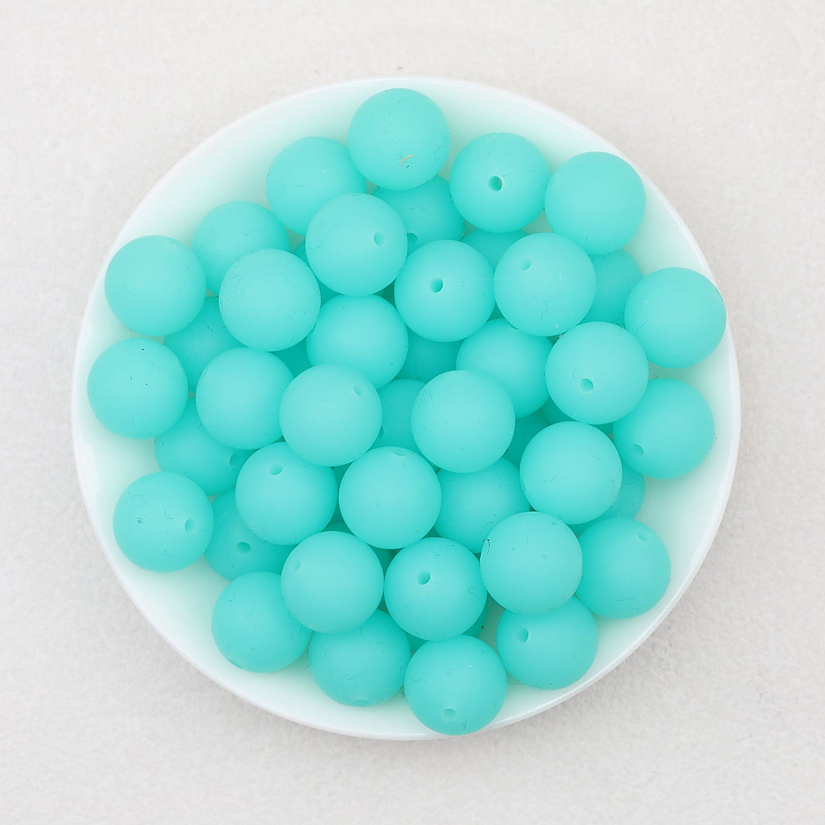 Glow in the Dark 15mm Round Silicone Beads 50pcs - 8 Green to Green