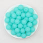 Glow in the Dark 15mm Round Silicone Beads 50pcs - 8 Green to Green
