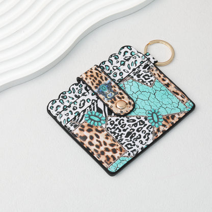PU Card Holder Keychain Multi Patterned