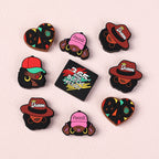 Silicone Focal Beads Black History Queen Wearing Period Hat 20pcs 3