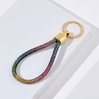 Rhinestone Keychain Metal Rainbow Gradient with Gold Clasp 3