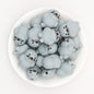 Silicone 3D Seal Focal Beads White and Gray 20pcs - Gray