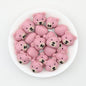 Colorful 3D Bear Head Silicone Focal Beads Cute Animal Design 20pcs - Mauve