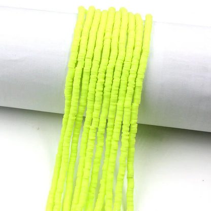 Flat Clay Beads 4mm Solid Color Polymer Disc 10strands 13