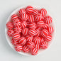 Striped 15mm Priented Round Silicone Beads Balloon Design 50pcs 9