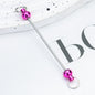 Beadable Keychain Pole Metal Electroplated Vibrant Colors 41