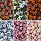 15mm Patterned Printed Silicone Round Beads Bright Colors 50pcs