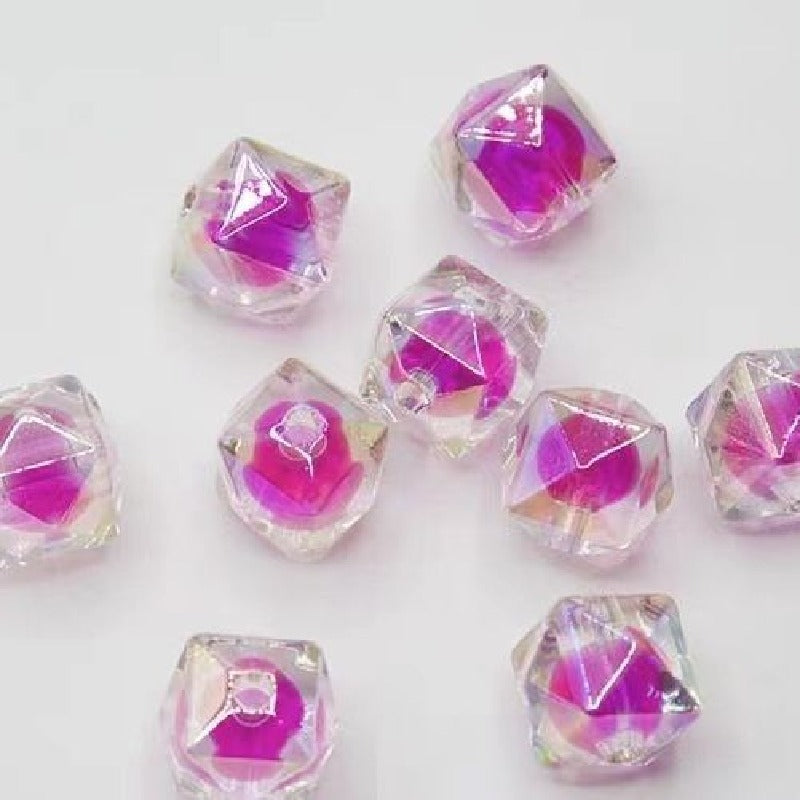 Faceted Acrylic Beads 16mm Diamond Shape Rainbow Assorted 200pcs 3