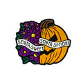 Silicone Focal Beads Halloween Pumpkin With White Banner 20pcs