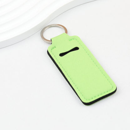 Neoprene Sublimation Lip Balm Chapstick Holder Keychain Solid Color