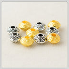 Alloy Polka Dot Patterned Spacer Beads 5mm Tibetan Style 100pcs