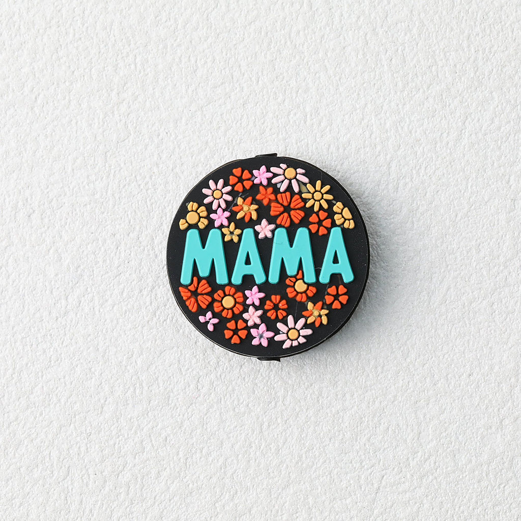 Floral Mother Silicone Focal Beads Round 20pcs