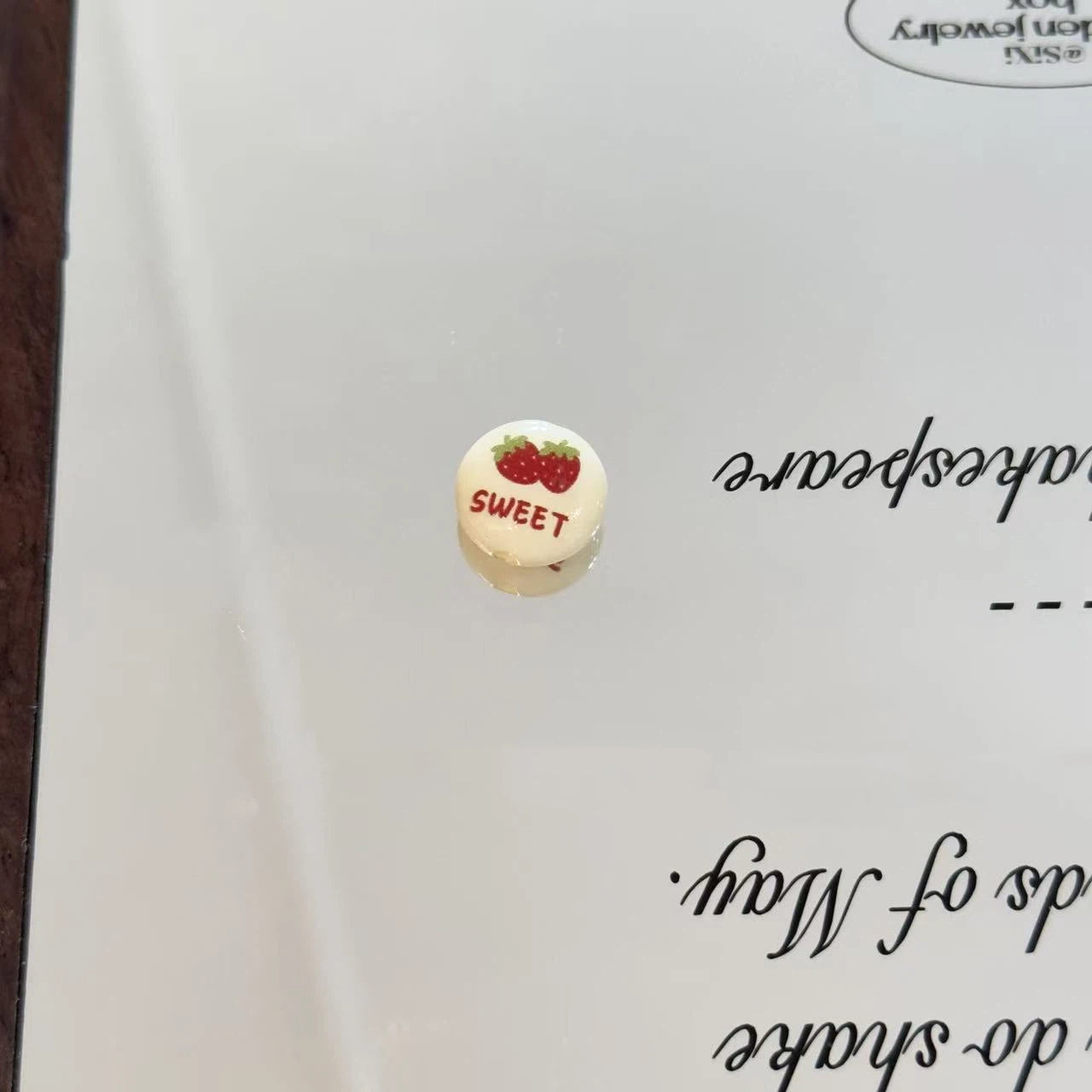 Flat Strawberry Pancake Acrylic Beads 14mm Playful Foodie Design 20pcs 7