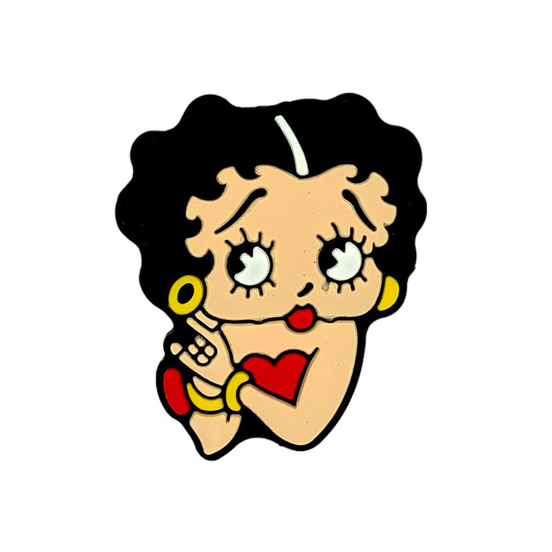 Silicone Focal Beads Betty Boop Iconic Face Red Heart 20pcs