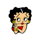 Silicone Focal Beads Betty Boop Iconic Face Red Heart 20pcs