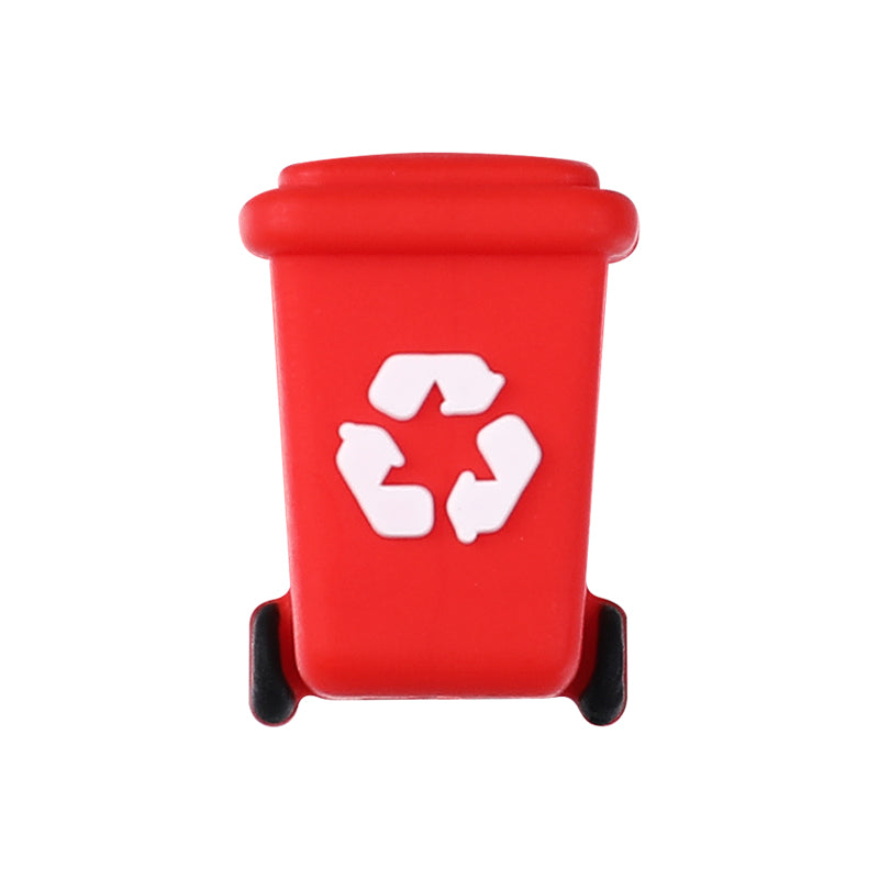 Silicone 3D Focal Beads Sanitation Red Cap Recycling Symbol 15