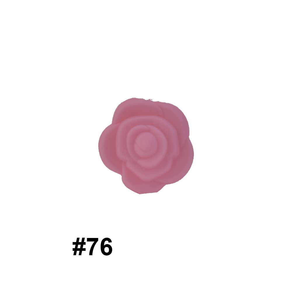 Double-Sided Flower Silicone Beads Multi Color Solid 50pcs 29